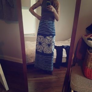 Vintage shibori maxi skirt